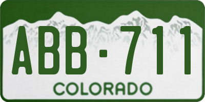 CO license plate ABB711