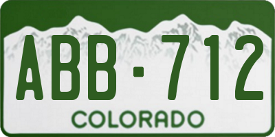 CO license plate ABB712