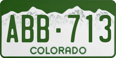 CO license plate ABB713
