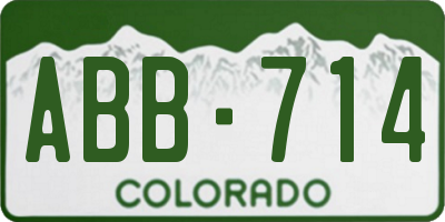 CO license plate ABB714