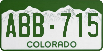 CO license plate ABB715