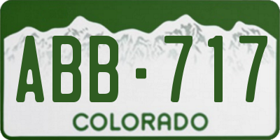 CO license plate ABB717