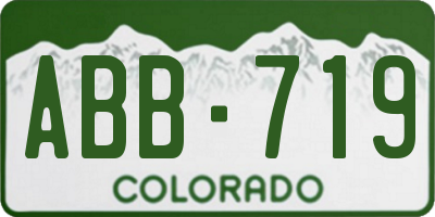 CO license plate ABB719