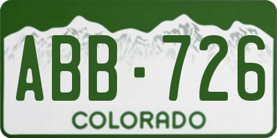 CO license plate ABB726