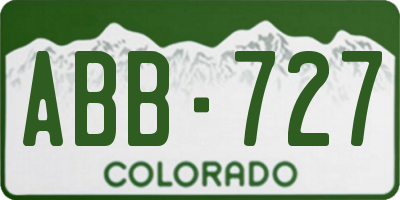 CO license plate ABB727