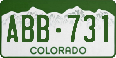 CO license plate ABB731