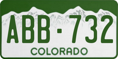 CO license plate ABB732