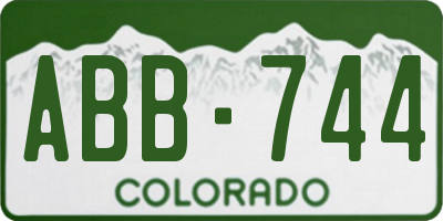CO license plate ABB744