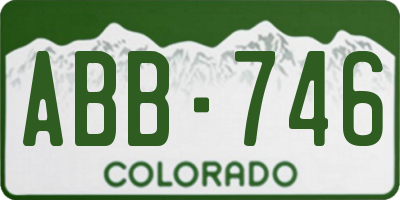 CO license plate ABB746