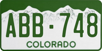 CO license plate ABB748