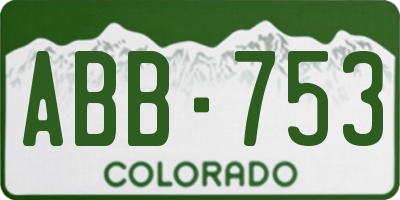 CO license plate ABB753