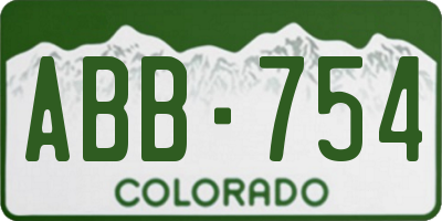 CO license plate ABB754
