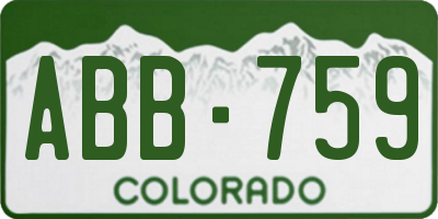 CO license plate ABB759