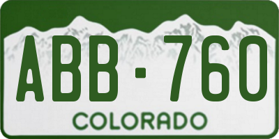 CO license plate ABB760