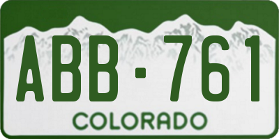 CO license plate ABB761