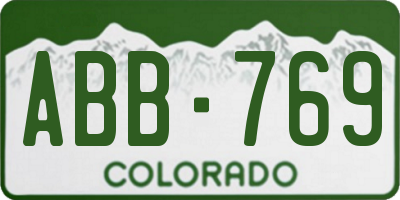 CO license plate ABB769
