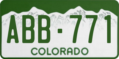 CO license plate ABB771