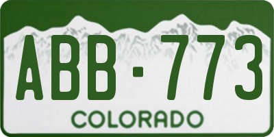 CO license plate ABB773