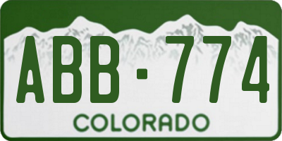 CO license plate ABB774