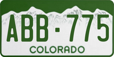 CO license plate ABB775