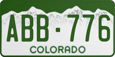 CO license plate ABB776