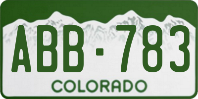CO license plate ABB783