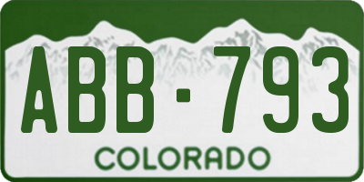 CO license plate ABB793