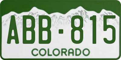 CO license plate ABB815
