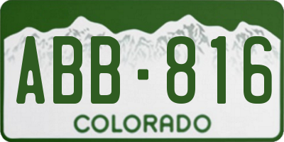 CO license plate ABB816