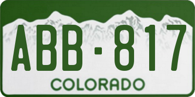 CO license plate ABB817