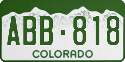 CO license plate ABB818