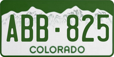 CO license plate ABB825