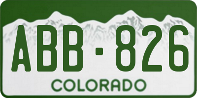 CO license plate ABB826