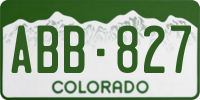 CO license plate ABB827