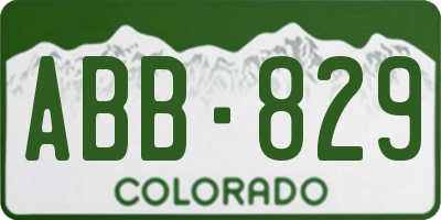 CO license plate ABB829