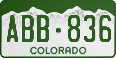 CO license plate ABB836