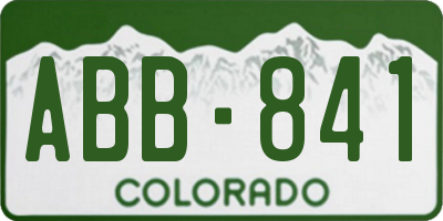 CO license plate ABB841