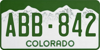 CO license plate ABB842