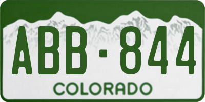 CO license plate ABB844