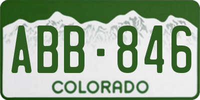 CO license plate ABB846