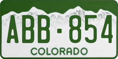 CO license plate ABB854