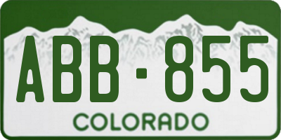 CO license plate ABB855