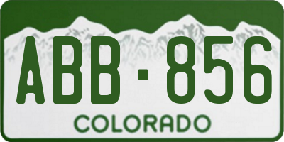 CO license plate ABB856