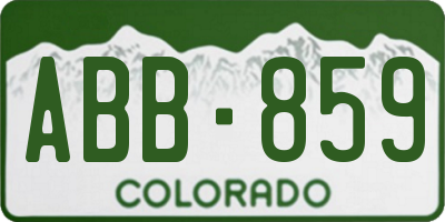 CO license plate ABB859