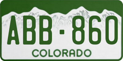 CO license plate ABB860
