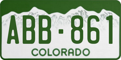 CO license plate ABB861