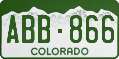 CO license plate ABB866