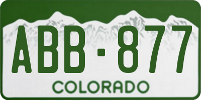 CO license plate ABB877
