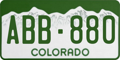 CO license plate ABB880