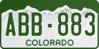 CO license plate ABB883
